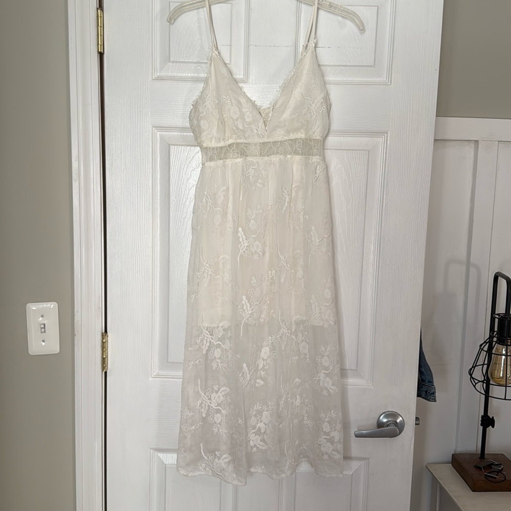 The Room white lace midi-dress